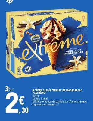 6 CÔNES GLACÉS VANILLE DE MADAGASCAR “EXTRÊME”