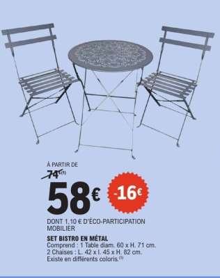 SET BISTRO EN MÉTAL