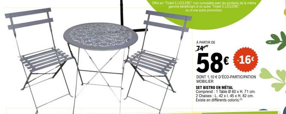 SET BISTRO EN MÉTAL