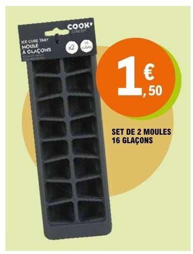 Set de 2 moules 16 glaçons