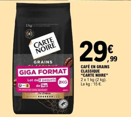 Café en grains classique 'Carte Noire'