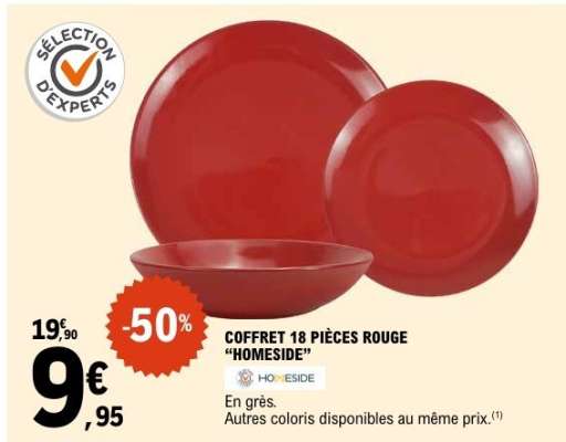 COFFRET 18 PIÈCES ROUGE "HOMESIDE"