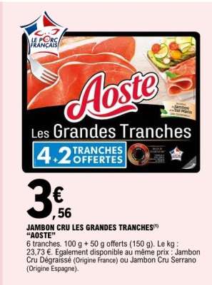 Jambon Cru Les Grandes Tranches Aoste