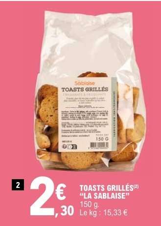 TOASTS GRILLÉS 'LA SABLAISE'