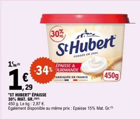 ST HUBERT ÉPAISSE 30% MAT. GR.