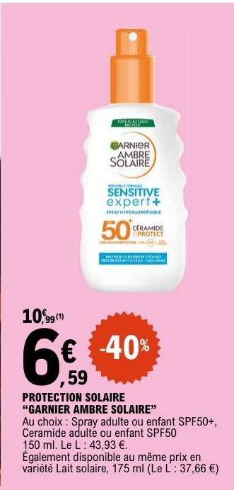 PROTECTION SOLAIRE “GARNIER AMBRE SOLAIRE”