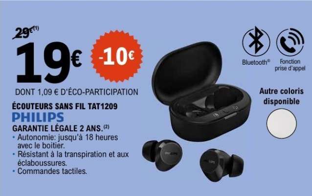 PHILIPS ÉCOUTEURS SANS FIL TAT1209
