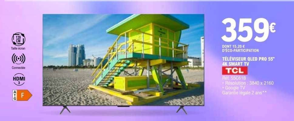 TÉLÉVISEUR QLED PRO 55'' 4K SMART TV