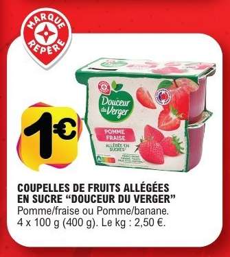 COUPELLES DE FRUITS ALLÉGÉES EN SUCRE “DOUCEUR DU VERGER”