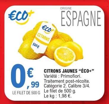 CITRONS JAUNES “ÉCO+”