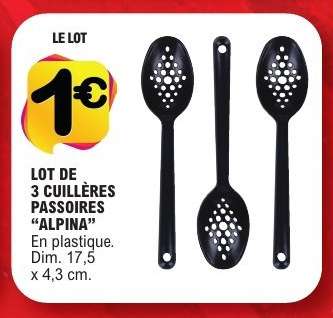 Lot de 3 cuillères passoires "Alpina"