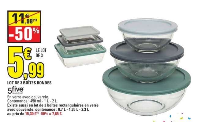 LOT DE 3 BOÎTES RONDES