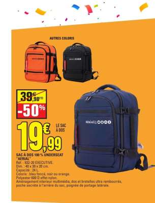 SAC À DOS 100% UNDERSEAT "AERIAL"