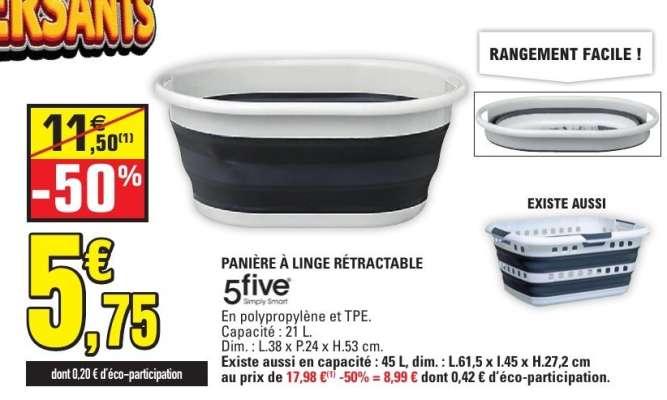 PANIÈRE À LINGE RÉTRACTABLE