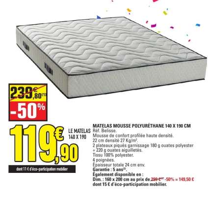 LE MATELAS 140 x 190