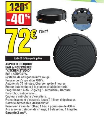 ASPIRATEUR ROBOT EAU & POUSSIÈRES "KITCHEN STUDIO"
