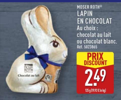 MOSER ROTH LAPIN EN CHOCOLAT