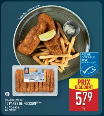 GOLDEN SEAFOOD 10 PANÉS DE POISSON