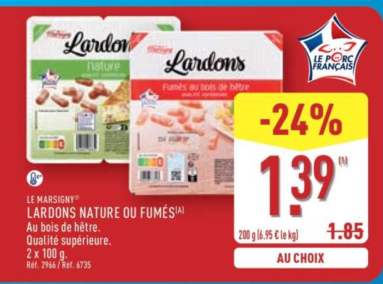 LARDONS NATURE OU FUMÉS
