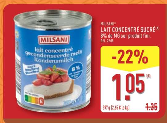 MILSANI LAIT CONCENTRÉ SUCRÉ