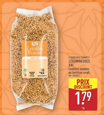 Lentilles blondes ou lentilles corail