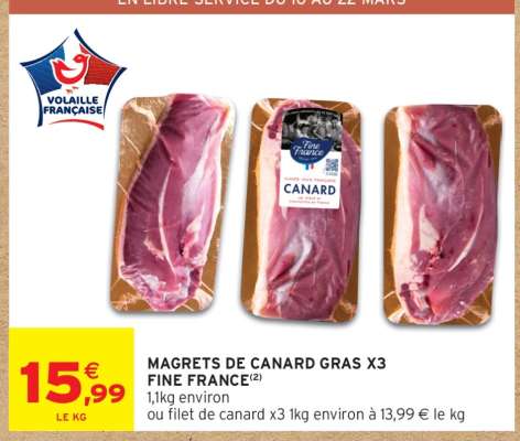 MAGRETS DE CANARD GRAS X3 FINE FRANCE