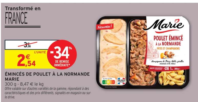 Émincés de Poulet à la Normande Marie