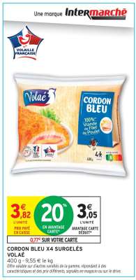 CORDON BLEU X4 SURGELÉS VOLAILÉ