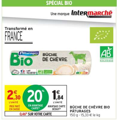BÛCHE DE CHÈVRE BIO PÂTURAGES