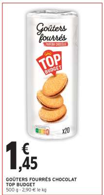 GOÛTERS FOURRÉS CHOCOLAT TOP BUDGET