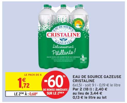 Eau de Source Gazeuse Cristaline