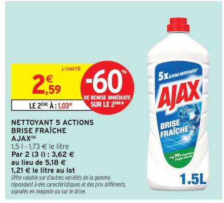 NETTOYANT 5 ACTIONS BRISE FRAÎCHE AJAX