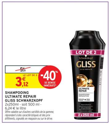 SHAMPOOING ULTIMATE REPAIR GLISS SCHWARZKOPF