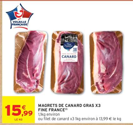 MAGRETS DE CANARD GRAS X3 FINE FRANCE