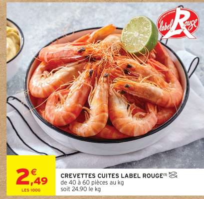 CREVETTES CUITES LABEL ROUGE
