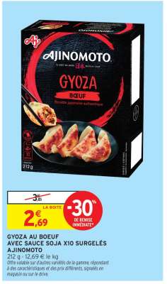 GYOZA AU BOEUF AVEC SAUCE SOJA X10 SURGELÉS AJINOMOTO