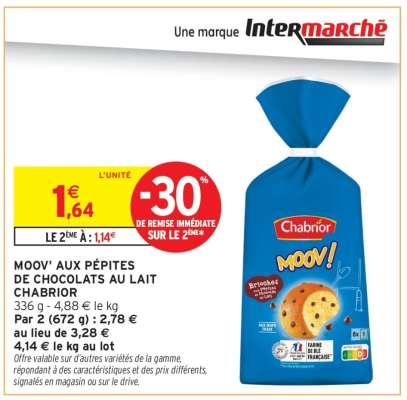 MOOV' AUX PÉPITES DE CHOCOLATS AU LAIT CHABRIOR