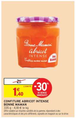CONFITURE ABRICOT INTENSE BONNE MAMAN