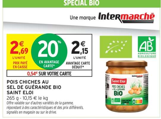 POIS CHICHES AU SEL DE GUÉRANDE BIO SAINT ELOI