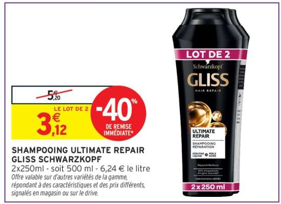 SHAMPOOING ULTIMATE REPAIR GLISS SCHWARZKOPF