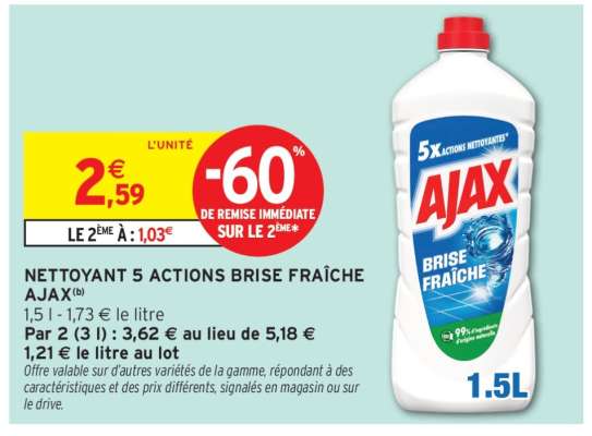 NETTOYANT 5 ACTIONS BRISE FRAÎCHE AJAX