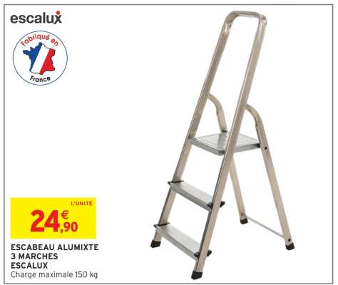 Escabeau Alumixte 3 Marches Escalux