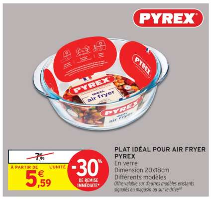 Plat idéal pour Air Fryer Pyrex