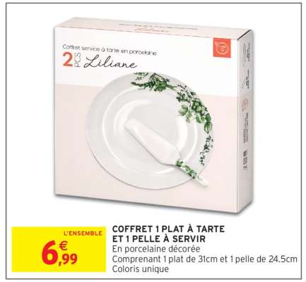 Coffret 1 plat à tarte et 1 pelle à servir