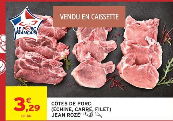 CÔTES DE PORC (ÉCHINE, CARRÉ, FILET) JEAN ROZÉ