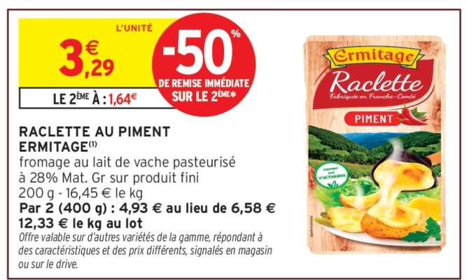 Raclette Au Piment Ermitage