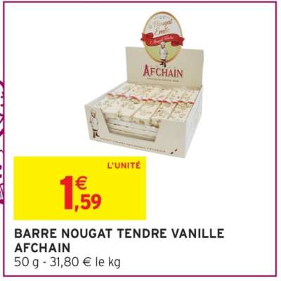 BARRE NOUGAT TENDRE VANILLE AFCHAIN