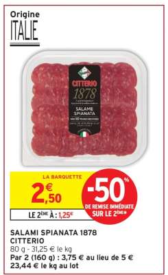 SALAMI SPIANATA 1878 CITTERIO