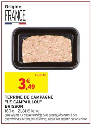 TERRINE DE CAMPAGNE "LE CAMPAILLOU" BRISSON