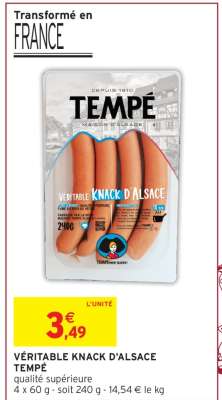 VÉRITABLE KNACK D'ALSACE "TEMPE"